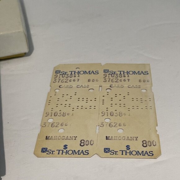 Vintage St. Thomas Men's Mahogany Card Case Wallet Mahogany Cowhide Leather 60s - Picture 2 of 10